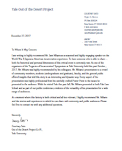 Yale Letter of Recommendation